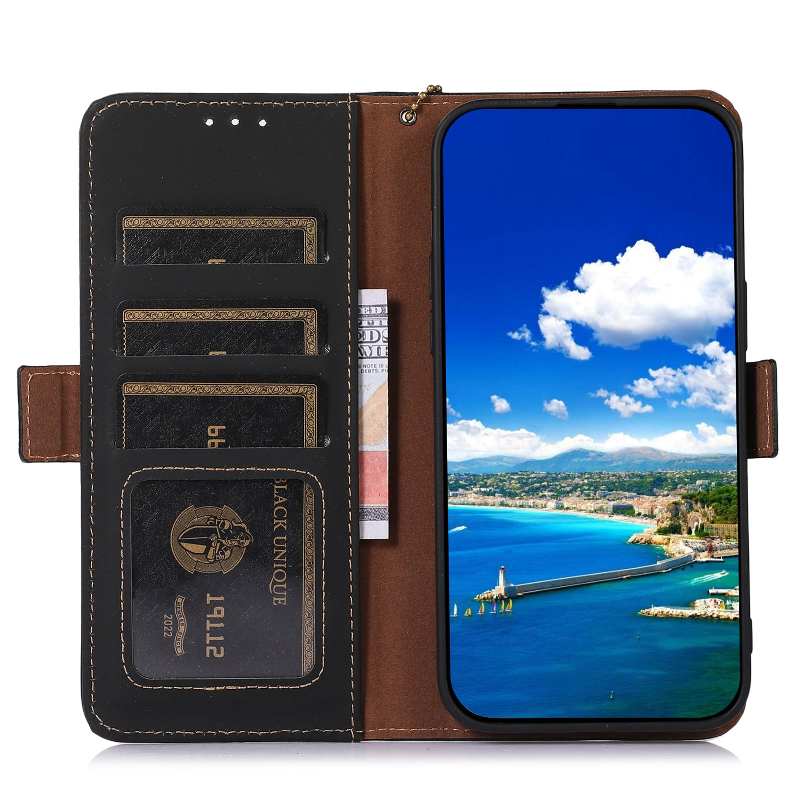 For Motorola Moto E13 4G RFID Blocking Phone Case Genuine Cow Leather Wallet Phone Stand Cover For Motorola Moto E13 4G RFID Blocking Phone Case Genuine Cow Leather Wallet Phone Stand Cover